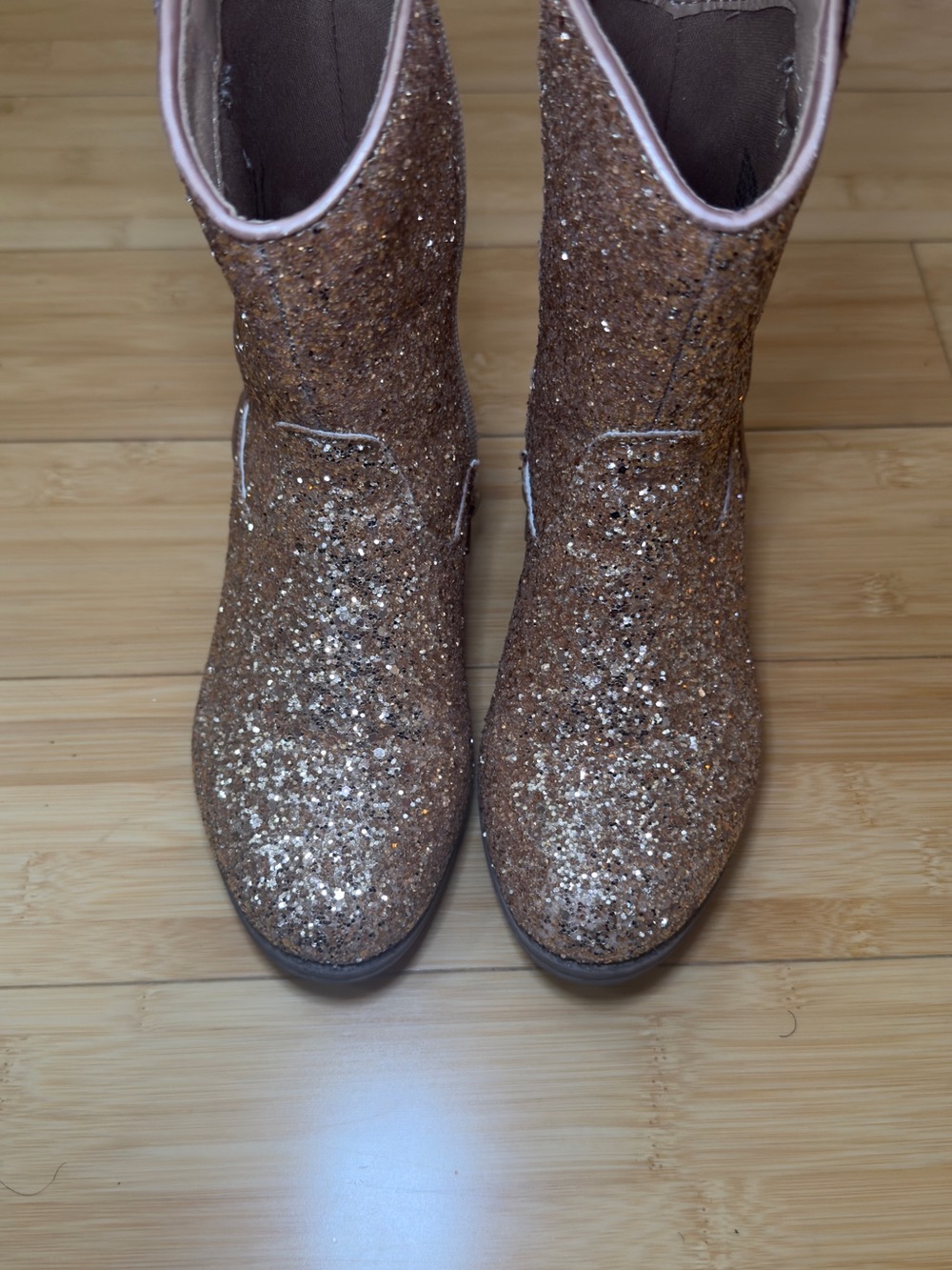 Kids Glitter rose gold Sparkle Boots